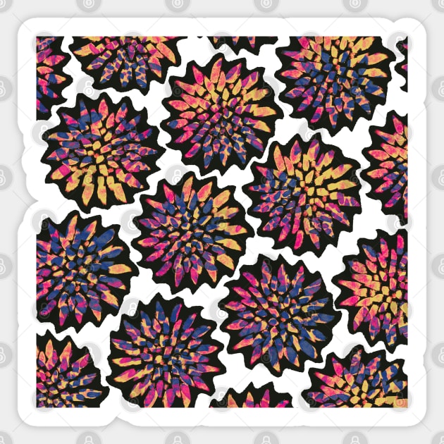 Hippy Dippy - Funky Neon Colors - Digitally Illustrated Abstract Flower Pattern for Home Decor, Clothing Fabric, Curtains, Bedding, Pillows, Upholstery, Phone Cases and Stationary Sticker by cherdoodles